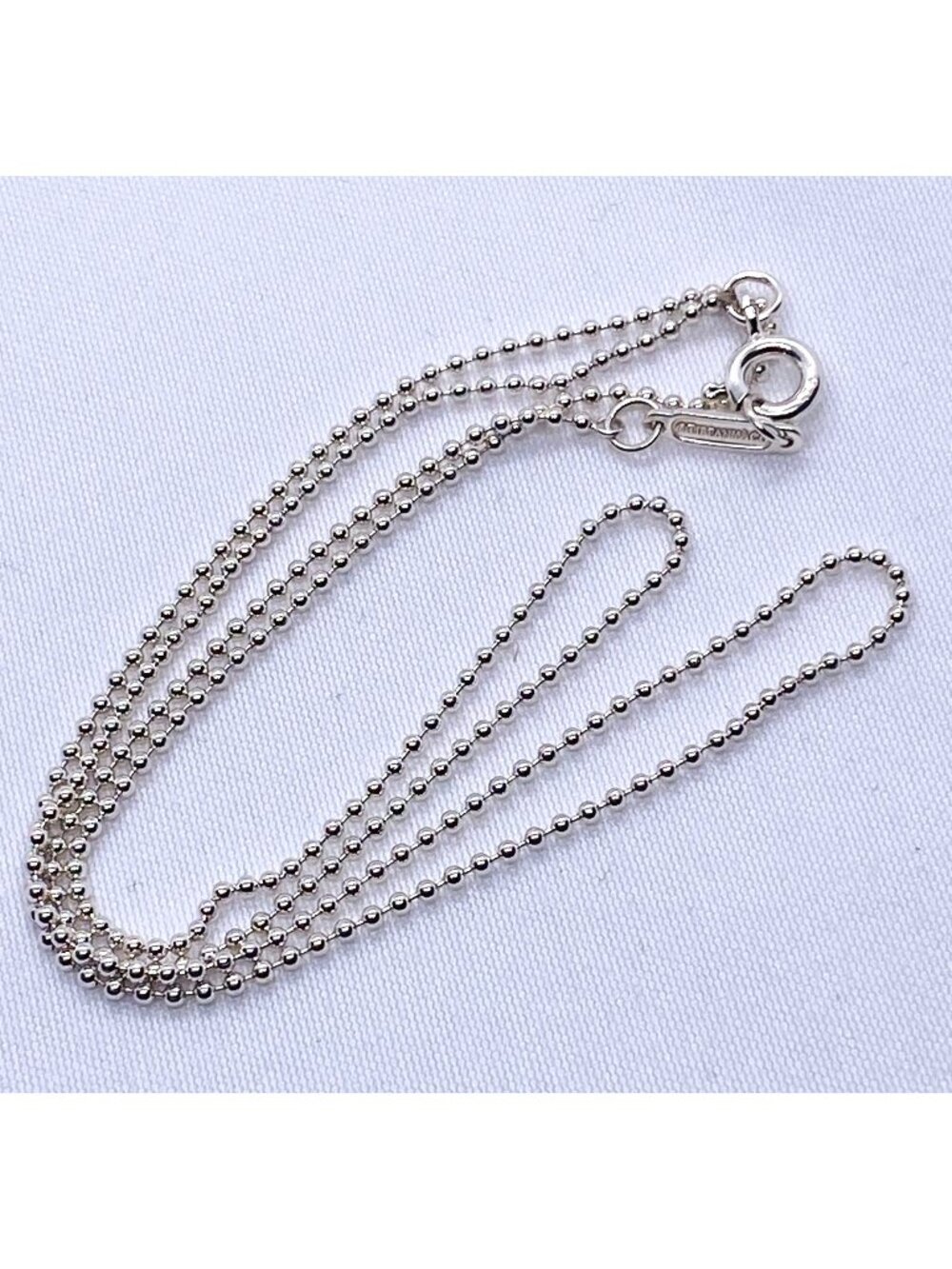 Tiffany & Co Sterling Silver 925 Bead Chain 1mm 17.5"